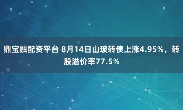 鼎宝融配资平台 8月14日山玻转债上涨4.95%，转股溢价率77.5%