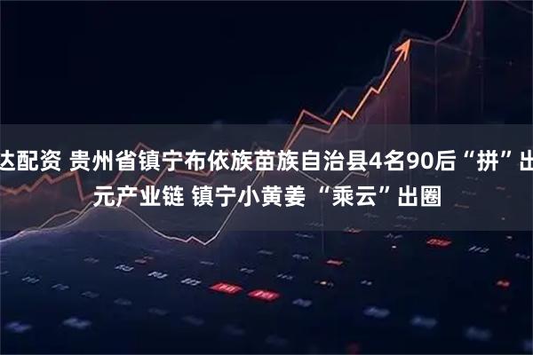 通达配资 贵州省镇宁布依族苗族自治县4名90后“拼”出亿元产业链 镇宁小黄姜 “乘云”出圈